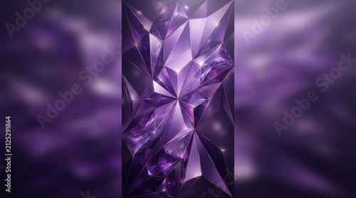 Abstract purple crystal pattern with sharp geometric shapes.