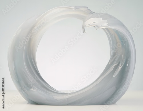 Glass wave curls elegantly, forming a smooth loop