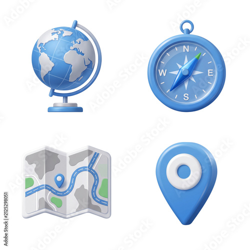 Global travel and location pointer icons
