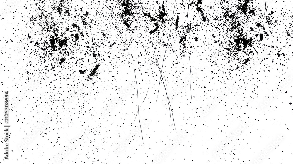 Obraz premium Black and white grunge texture with dust and scratches isolated on transparent background