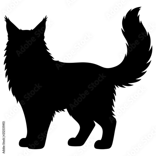 Minimalist Cat Silhouette Vector Illustration