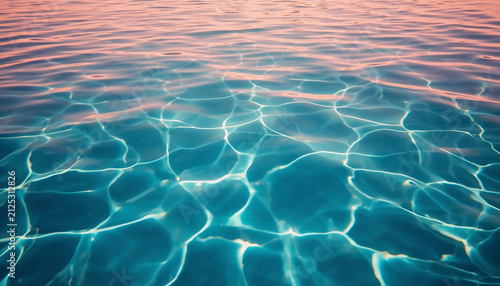 Shimmering water sun glitter blue pink waterscape