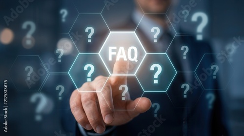 Artificial intelligence AI innovation for frequently asked questions in business and social networks.