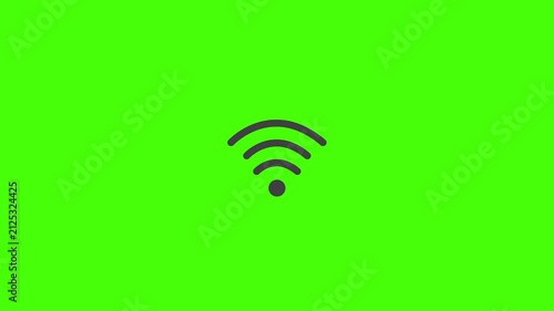 Wi fi connection error animation: no internet signal warning symbol. NO wi-fi signal and no internet connected router wifi network on green background. 4K Video.