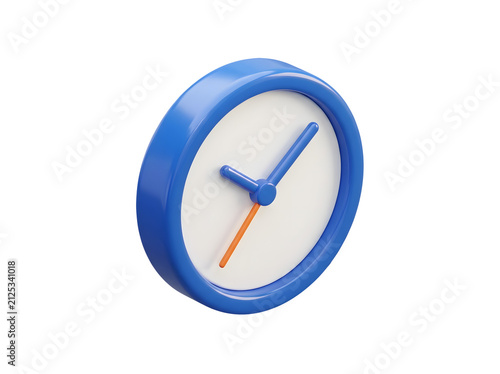 3d rendered illustration of a blue wall clock isolated on transparent background