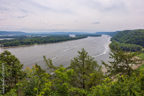 Mississippi River Scenic View In Summertime