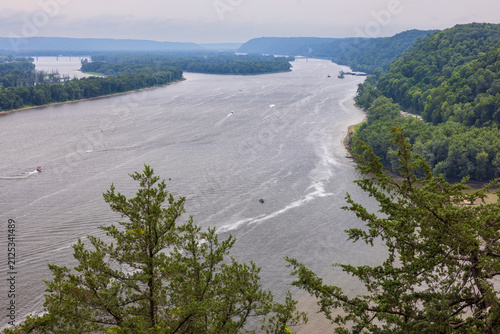 Mississippi River Scenic View In Summertime