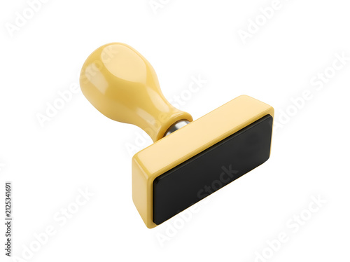 Yellow wooden rubber stamp isolated on transparent background