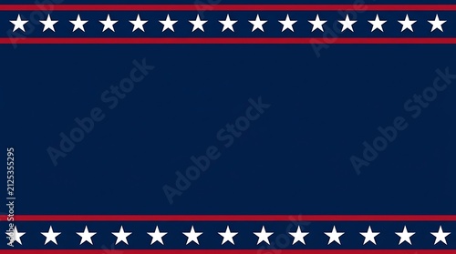 A dark blue patriotic background featuring horizontal red stripes and rows of white stars for national holiday celebration designs