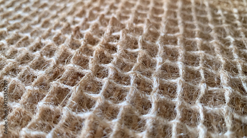 Natural Waffle Weave Textile Fabric Texture Background