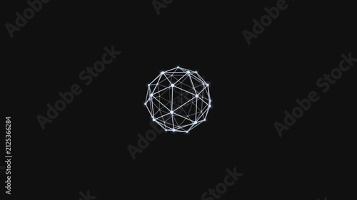 Geodesic Sphere Wireframe Rotation Motion Graphic Loop