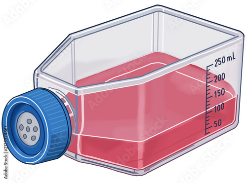 Принти на полотні Cell Culture Flask with Filter Cap Illustration