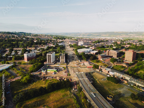 Foto Gateshead UK: 20th July 2026: The demolition of the Gateshead Flyover from a high angle