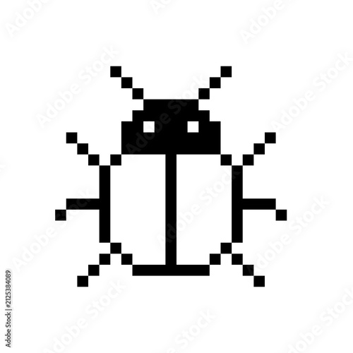 Pixel Art Software Bug Icon Representing System Errors