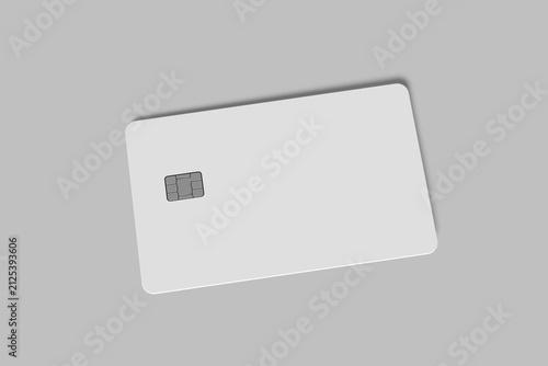 Blank credit card mockup, empty chip card for design isolated on white background