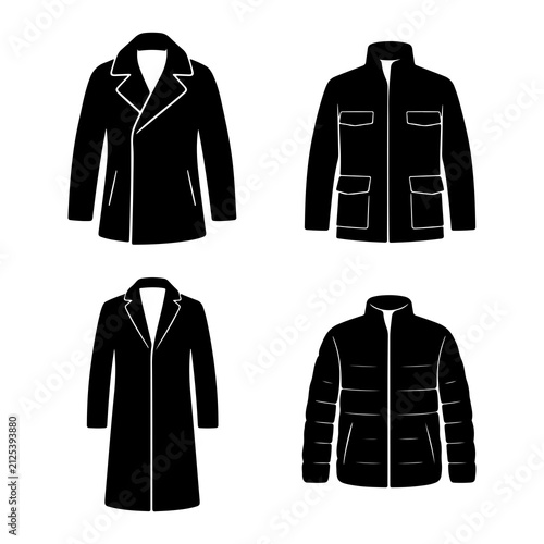 Premium Winter Clothing & Cold Weather Apparel Silhouette Icon Collection