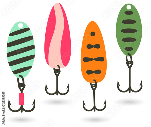Foto Colorful fishing lures illustration for outdoor enthusiasts on transparent backg