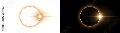 фотографія Solar eclipse displaying a glowing diamond ring effect with radiant PNG, Transpa