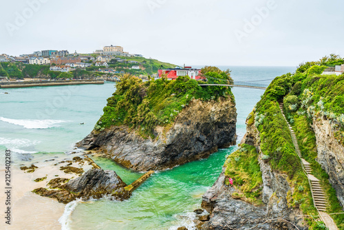 View of The Island on Town Beach overlooking Newquay, Cornwall. UK