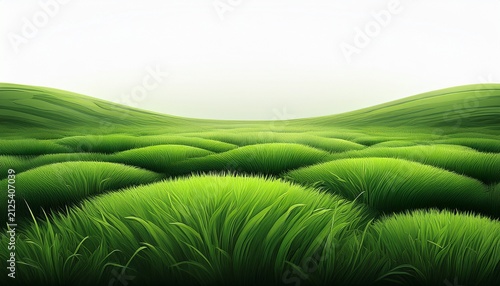 D Rendering Of Green Grass Field Isolated