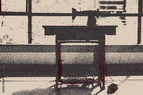 old half tone poster of vintage sewing machine