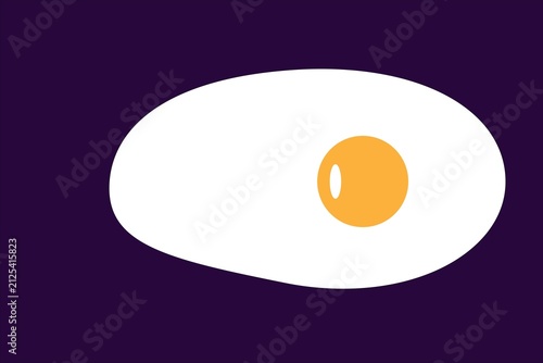 Simple fried egg with runny yolk on purple