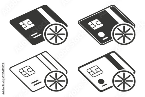 Set of four vintage toy cars with wheels and boxes
