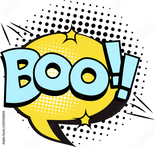 Quadro su tela Fun cartoon boo spooky speech bubble