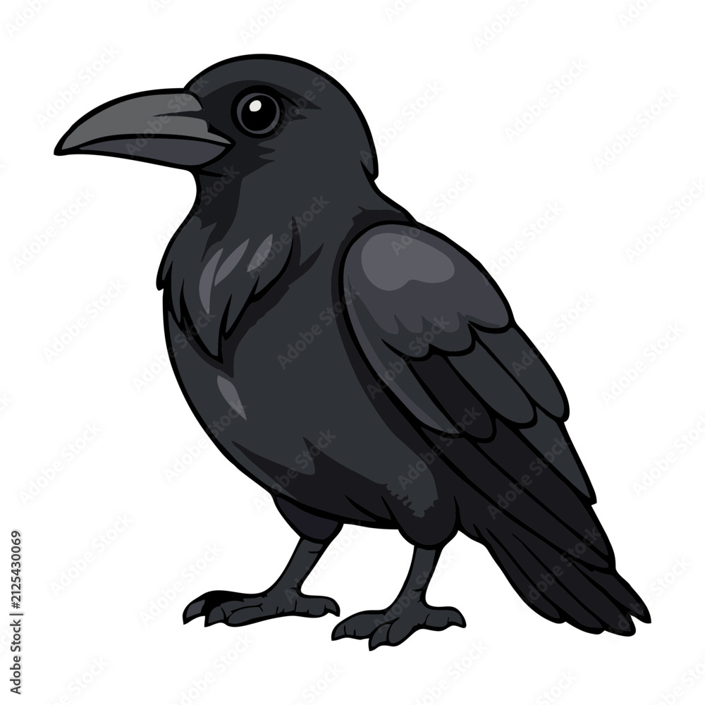 Fototapeta premium crow on a white background