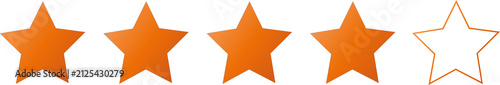 Foto Icône de quatre étoiles orange sur fond transparent – Symbole d'évaluation, de n