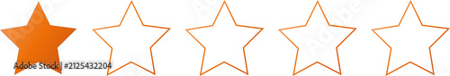 Konstfotografi Icône d'une étoile orange sur fond transparent – Symbole d'évaluation, de notati