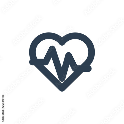 heartbeat line icon vector illustration. minimal medical heart pulse symbol for healthcare app, ecg monitoring, cardiology clinic