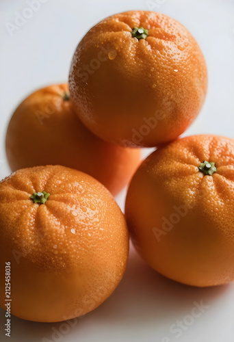 Fresh wet tangerines with w...
