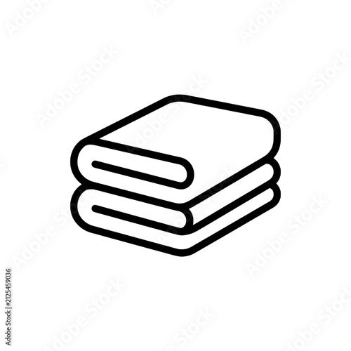 Folded bath towels stack outline vector icon