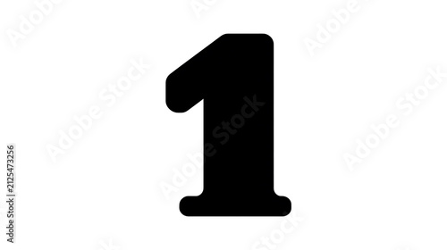 A bold black number one on a plain white background