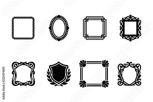 Premium Vintage Decorative Border Frame Icon Set – Elegant Ornamental Retro Vector Collection for UI, Branding and Classic Design