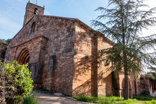 Obraz na plátně Romanesque church of San Millan de Lara, 12th century ashlar stone temple featur