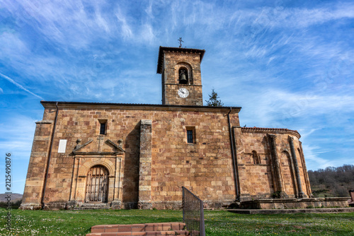 Bild auf Leinwand Iglesia de Santa Columba, a 12th century Romanesque stone church with later arch