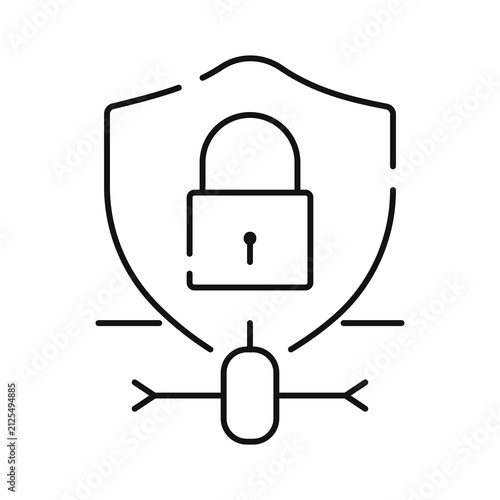 Secure Access Line Icon. Identity Protection Outline Vector. Authentication, Access Control, Cyber Security, Thin Line Symbol Isolated on White Background