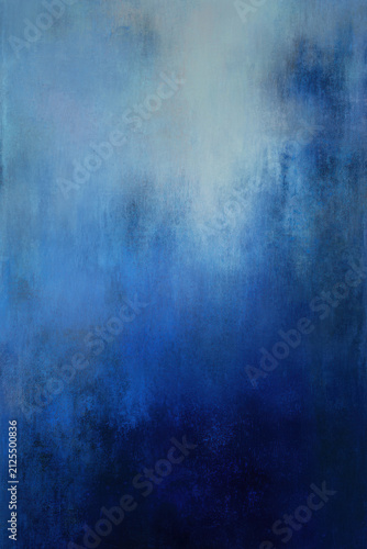 Abstract Blue Oil Painting Background with Deep Indigo and Azure Textures
