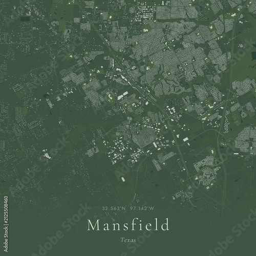 Sage Green Map of Mansfield, United States | Modern Scandinavian Wall Art