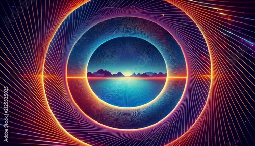 abstract cosmic landscape showing an endless flowing geometric structure representing infinite time and limitless potential and universal flow profound potential boundless