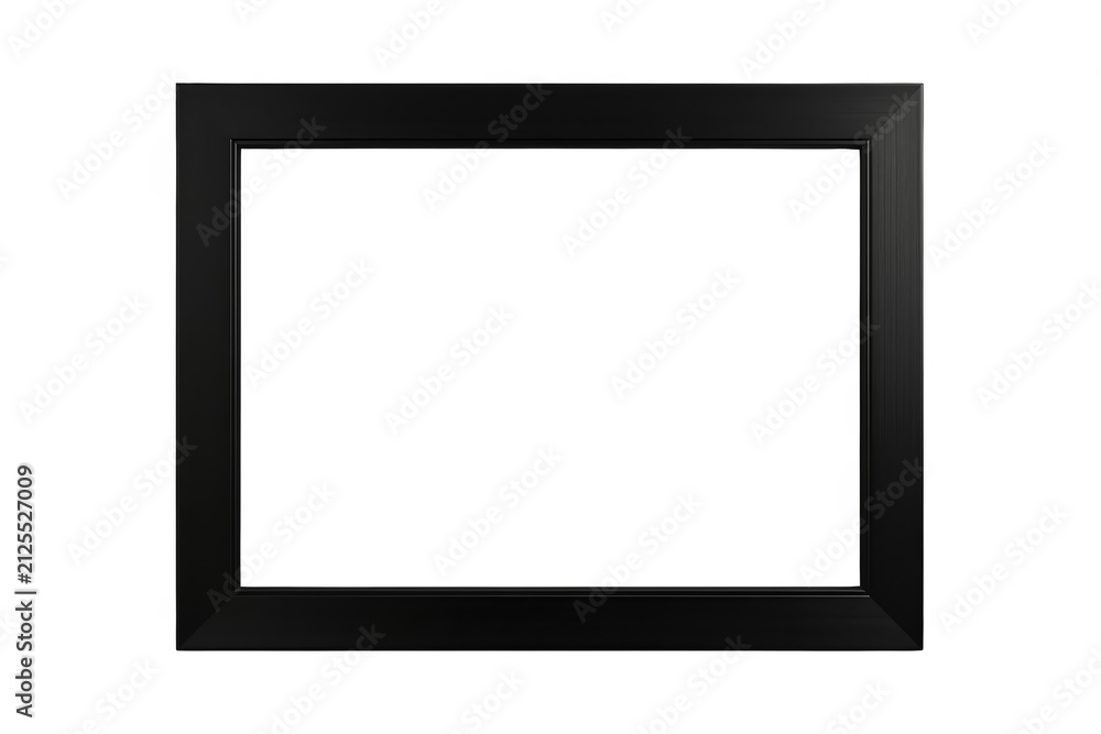 Simple black rectangular frame with broad border isolated