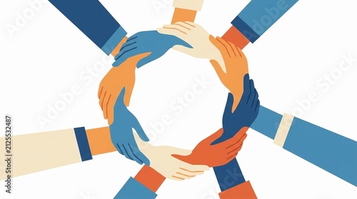 Helping Hands Charity Concept Illustration