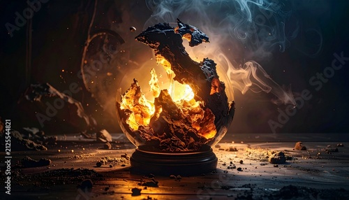 Mystical Orb Ignites with Fiery Dragon Spirit.