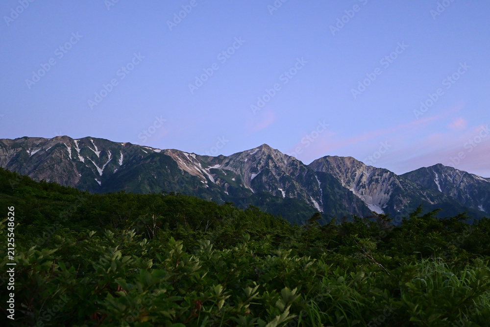 Fototapeta premium Climbing Mt. Karamatsu-dake, Nagano, Japan