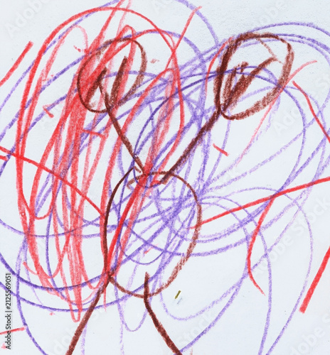 A Creative Child Drawing Featuring A Whimsical Abstract Figure On A Plain White Paper Background