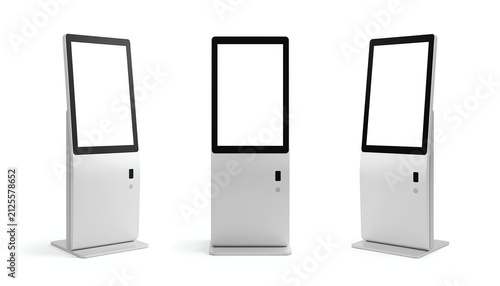 Interactive digital table, information kiosk with blank touch screen