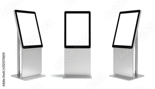 Interactive digital table, information kiosk with blank touch screen