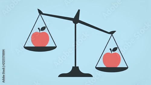 Red Apples on Traditional Balance Scale
